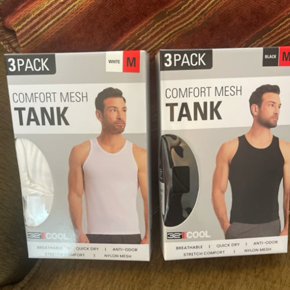 Bundle 2 packs 3 each pack total 6 men’s tanks size medium  -32 Degree - A275